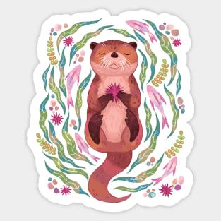 Otter Meditating 3 Sticker